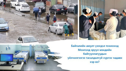 What is the capacity of health institutions in Mongolia to provide uninterrupted services in the event of a natural disaster?